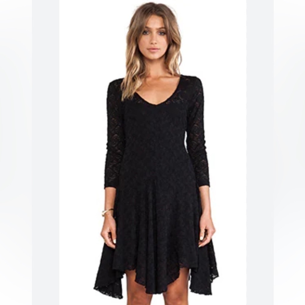 Free People Katya Black Lace Dress, Size Small